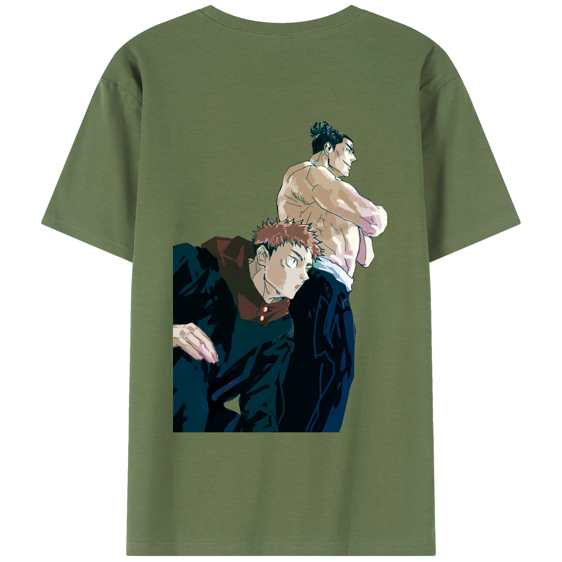 （画像用） 呪術廻戦 Jujutsu Kaisen 綿100％ メンズ半袖Tシャツ（バックプリント） 通気性